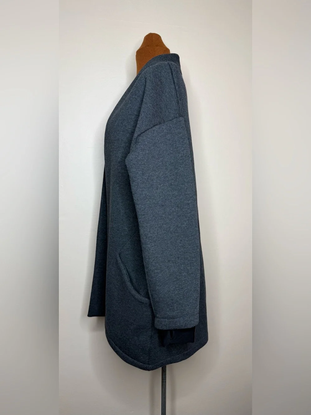 Mondetta Gray Knit Sweatshirt Cardigan Pockets Size Large